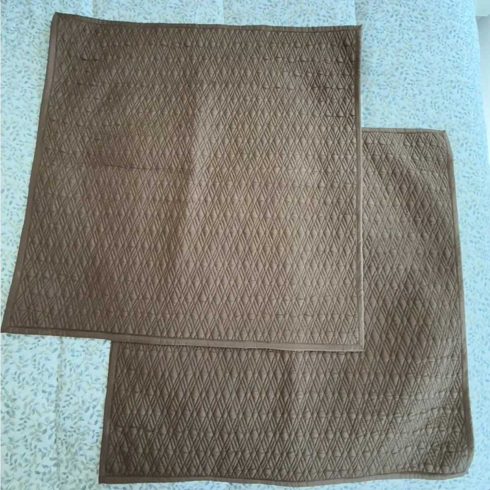 Restoration Hardware Brown Quilted Pillow Covers